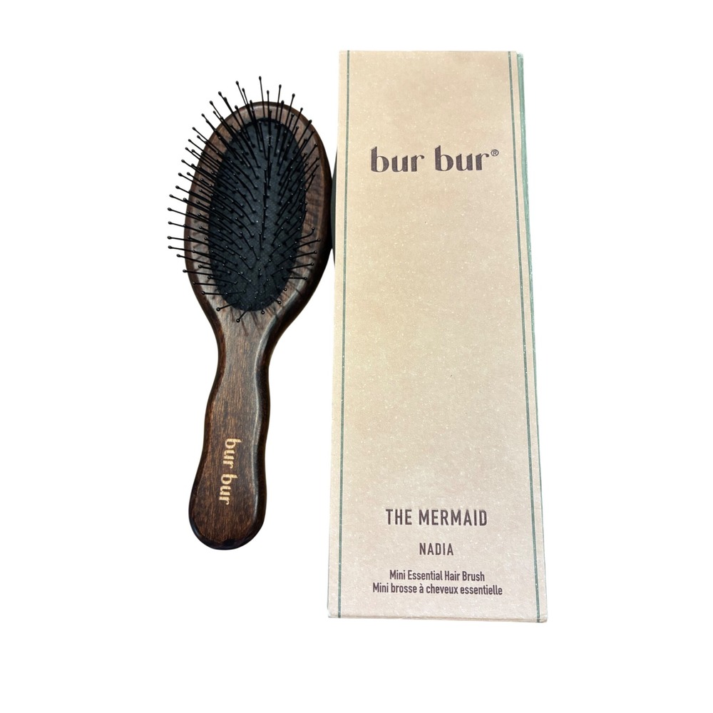 Bur Bur The Mermaid Nadia Mini Essential Hair Brush Beech Wood Nylon Bristles